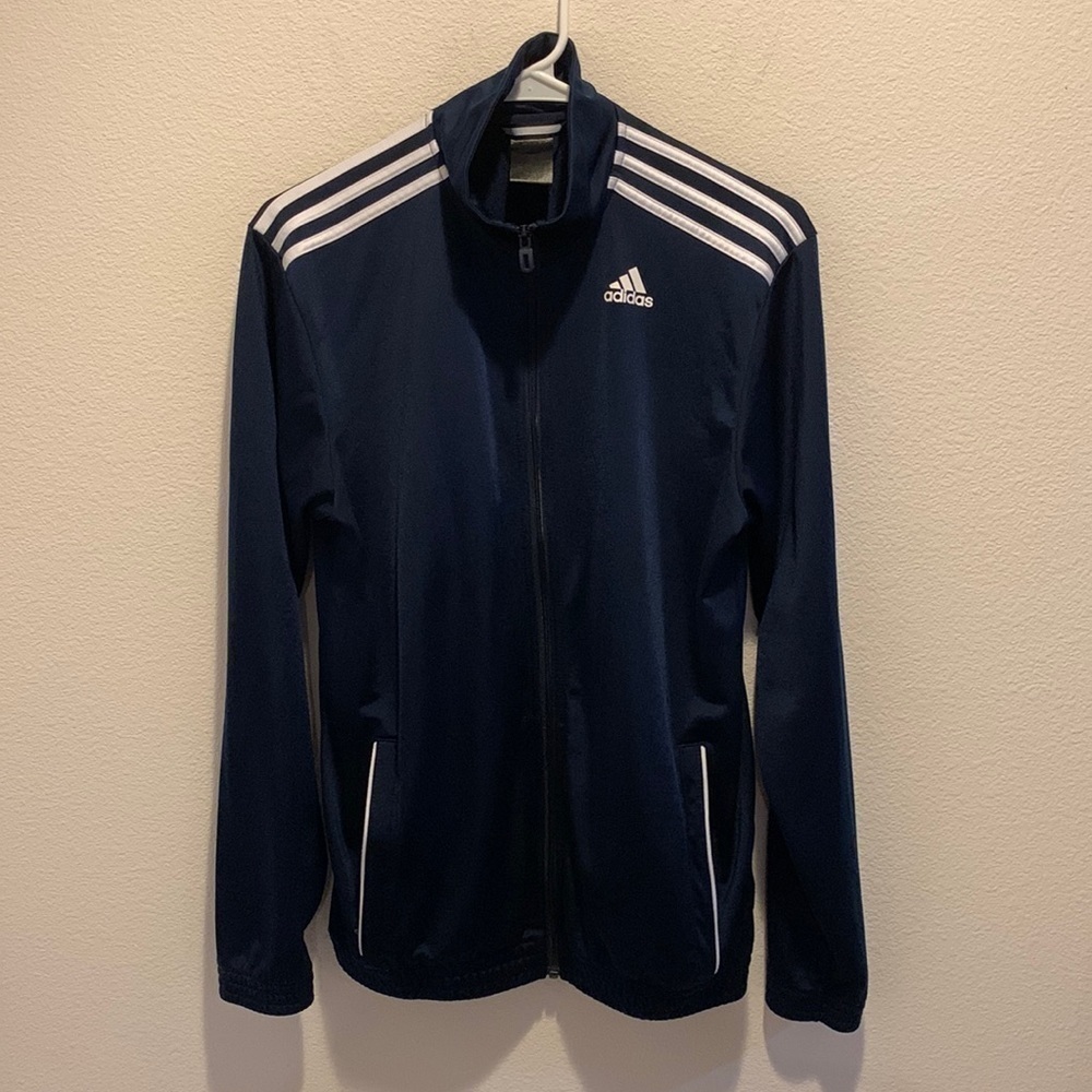 Adidas Classic Navy Full Zip Mens Coat. Size US Small.​​​​​​​​​​​​​​​​